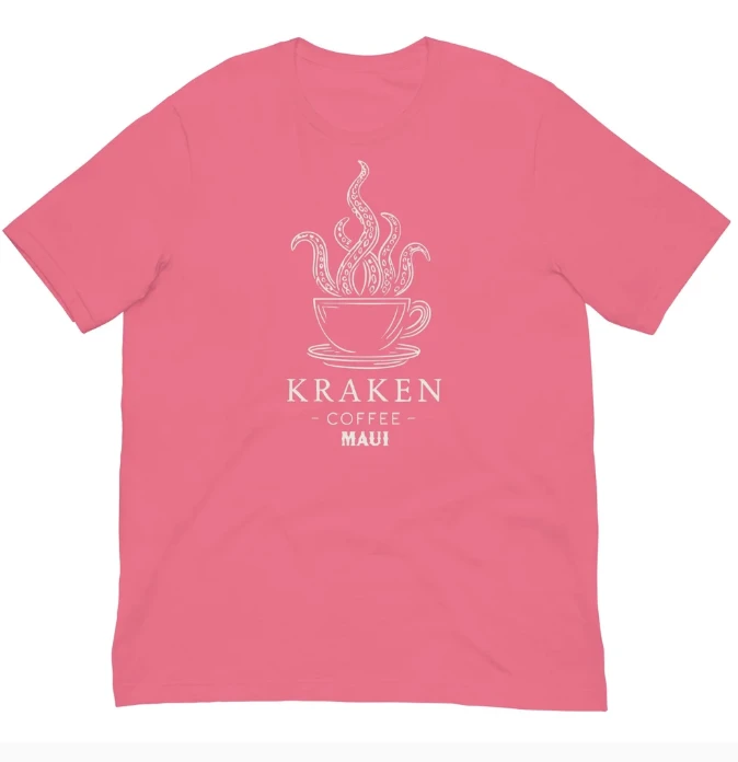 Kraken Coffee pink graphic T-shirt