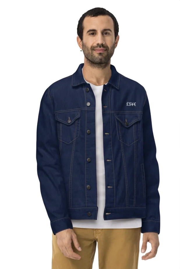 Monetary Symbols embroidered denim jacket